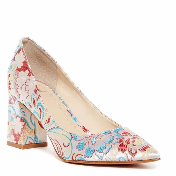 Marc Fisher Shoes - Marc Fisher Zala Block Heel Pointy Toe Pump Floral